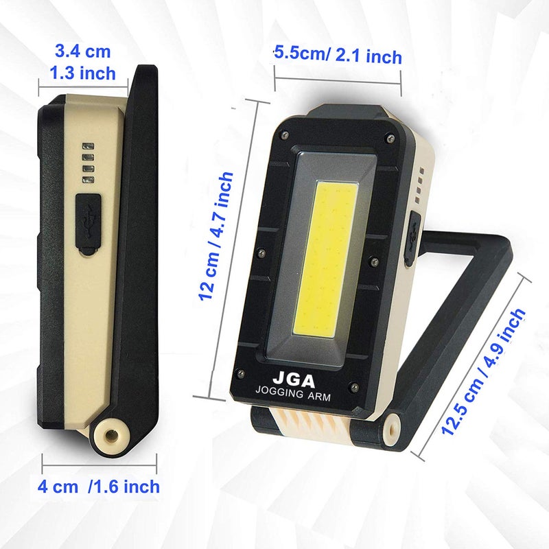 JGA JOGGING ARM Magnetic LED Portable Working Light Rechargeable LED Work Flashlight Super Brightness 180 Rotatable Folding Snap Working Light for Car Repairing Emergency Camping Mountain Climbing - Image 1
